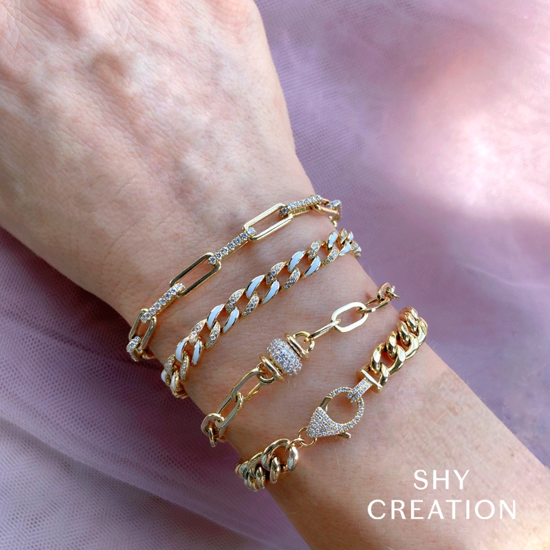 0.25Ct 14K Yellow Gold Diamond Link Bracelet